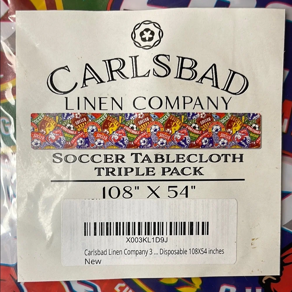 Carlsbad Linen Company Disposable Soccer Tablecloths Triple Pack